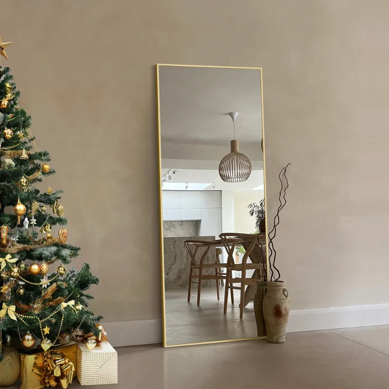 Photo 1 of *Missing hardware?* EDX Full Length Mirror 59"x16" Full Body Mirror Rectangle Free Standing Wall Mounted Leaning Hanging Full body Mirrors, Gold