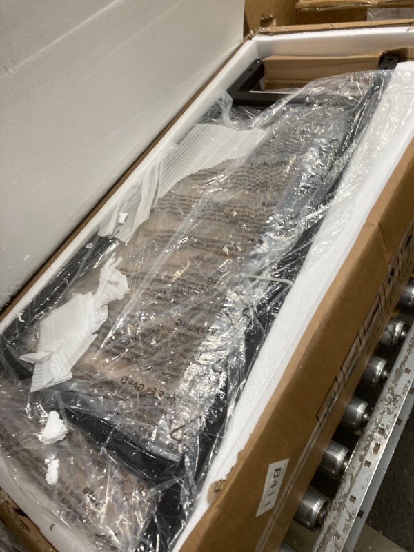 Photo 1 of *Piece(s) cracked* Homfa Trapezoidal Bookshelf 3-Tier Open Storage Shelves with 3 Drawers Rustic Brown Finish
