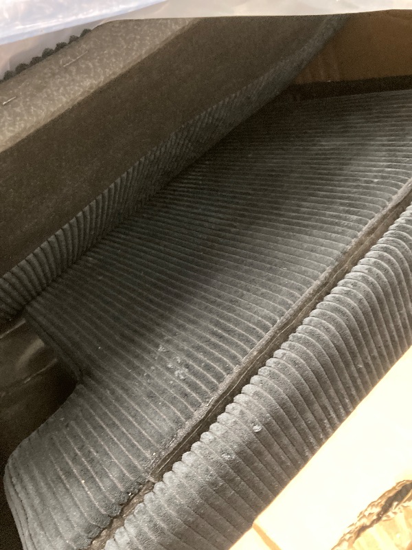 Photo 1 of *Missing Pillows/Hardware?* 87" Corduroy Sofa,3 Seater Sofa with Extra Deep Seats,Neche Comfy Upholstered Couch for Living Room,2 Pillows,Black