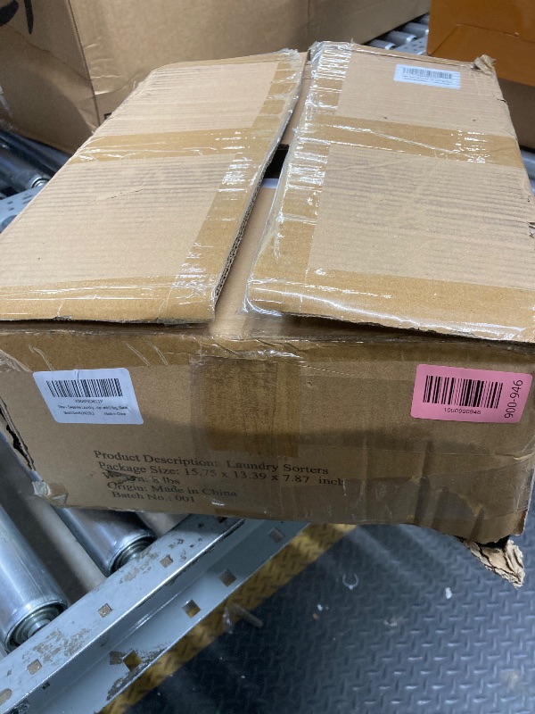 Photo 1 of *Damaged box* SwaaVee Laundry Hamper, Laundry Basket, Laundry Sorter with 3 Removable Bags, Clothes Basket with 3 Compartments, Wheels, Shelf for Laundry Room Bathroom Bedroom (3 Bags-Black)