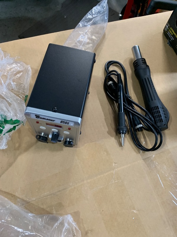 Photo 1 of ***NO POWER CABLE***
8586 700W 2 in 1 SMD Rework Soldering Station LED Digital Display Hot Air Gun Solder Iron 110V US Plug ESD Welding Repair Tools