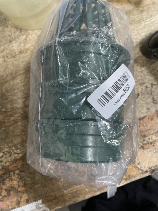 Photo 1 of (3-Pack) Calvana 4” Round Atrium Drain Grate Cover, Compatible with NDS 78A, Fits 4” Sewer and Drain Pipe Fittings, Perfect for Small Lawns, Landscaping, Patios, Extra Tough Polyethylene, Green