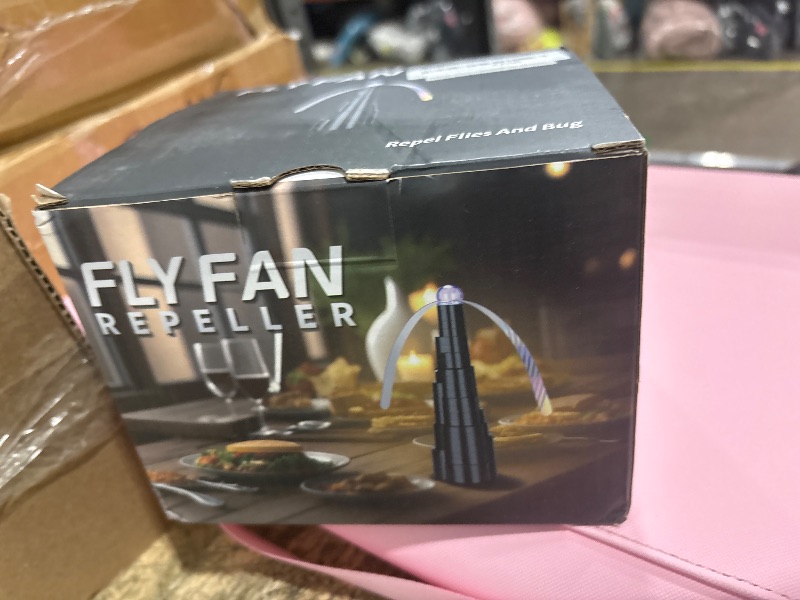 Photo 1 of ***MISSING PARTS***
Fly Fans for Tables, Rechargeable Fly Fan Table Top Fan with LED Light, Fly Spinner with Soft Holographic Blades for Picnic, Restaurant, Party, Home, and BBQ (4 Pack)