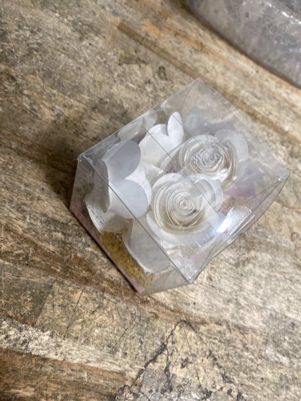 Photo 1 of ***MISSING PARTS***
Mverse 18 Pcs Small Paper Flowers for Crafts, Paper Rose for Graduation Cap, Shadow Box Decoration, Party Table Confetti Décor (White)