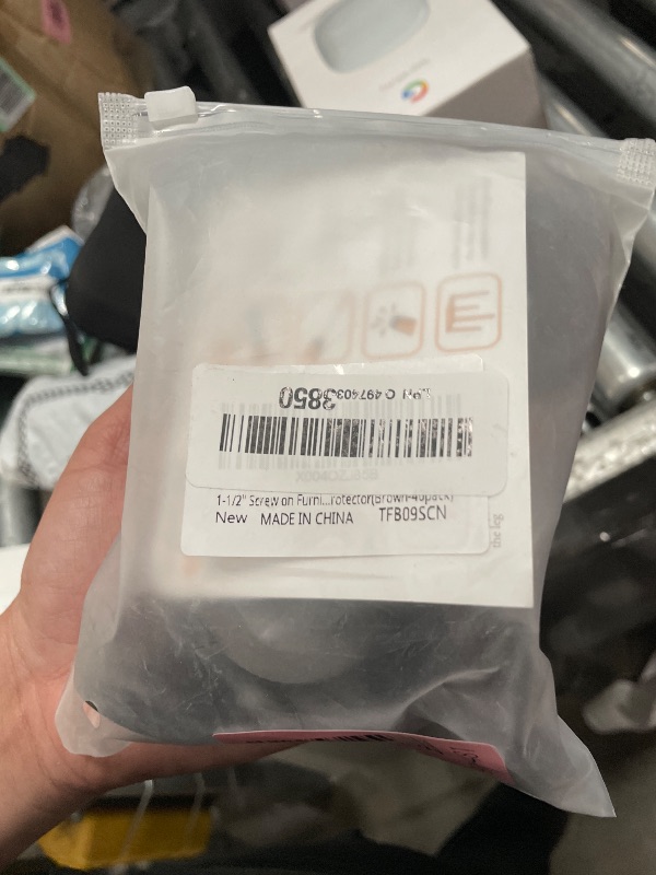 View 2 of 1-1/2" Screw on Furniture Sliders-Furnigear Heavy Duty PTFE (Teflon) Chair Leg Slides Glides Move Your Furniture Easy & Safely - Best Floor Protector(Brown-40pack)