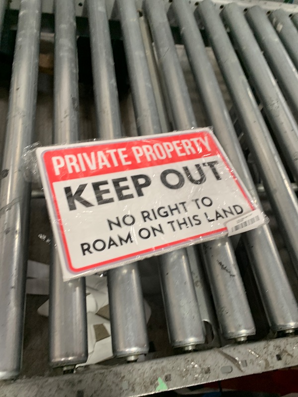 Photo 1 of *MISSING STAKES* 3X Private Property Plastic Sign with Stake - 12x8 Inches Keep Out Double Sided Signs - No Right to Roam On This Land - for Property Protection and Security - Outdoor Keep Out Sign for Home Safety