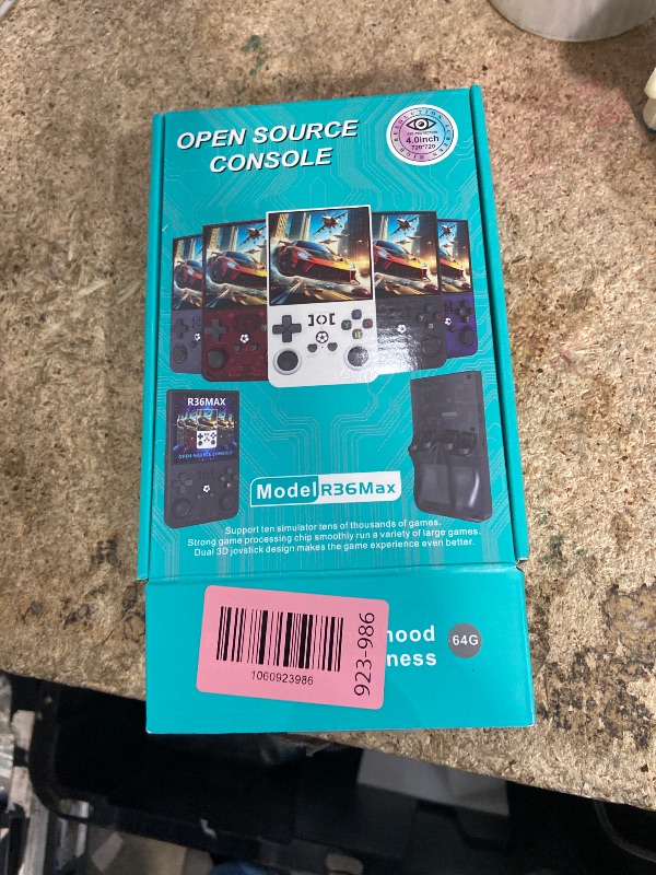 Photo 1 of ?R36MAX 4000mAh Portable Rechargeable Handheld Retro Game Console,Comfort Non-Slip Handheld Standing Retro Game Console with 64G TF Car,4.0-inch Screen,for Office,Purple Gray