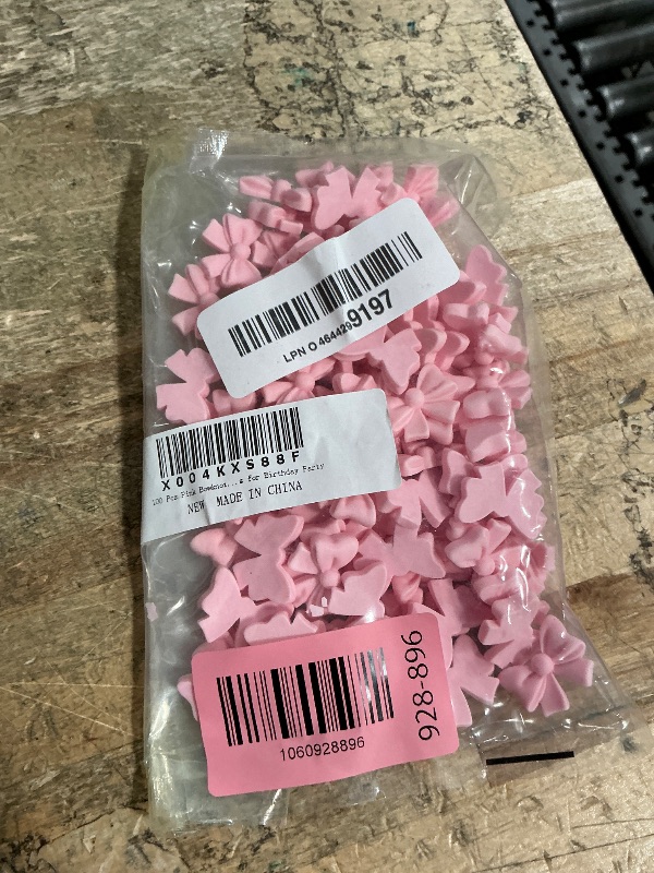 Photo 1 of 100 Pcs Pink Bowknot Cupcake Toppers Glitter Pink Bow Cake Picks Bridal Engagement Wedding Princess Cupcake Toppers for Birthday Party