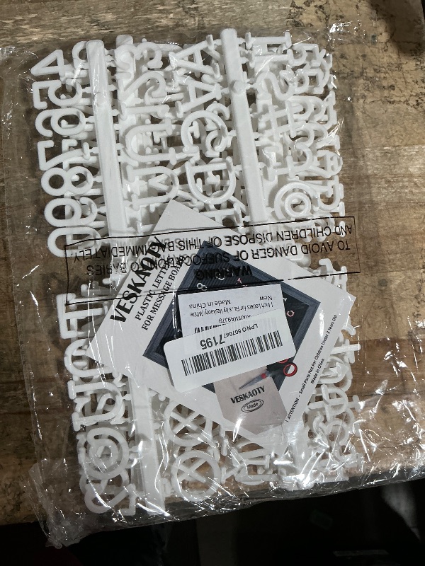 Photo 1 of 1 Inch Letters for Felt Letter Board, 188 Pieces Including Characters, Numbers & Symbols for Changeable Plastic Message Boards by Veskaoty (White)
