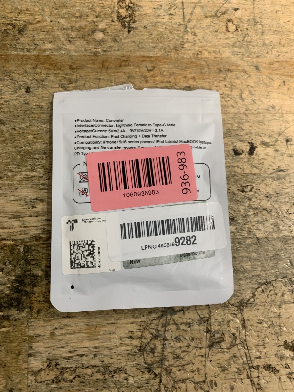 Photo 1 of ????? ???????? Lightning to USB C Adapter for iPhone 17/16/15 Series,iPad Pro,Charging & Data Sync ONLY,Type C Charger Connector,for iPhone 17/16 Charger,17/16 Accessroies,Not for Audio