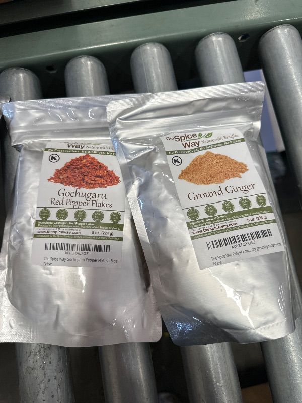 Photo 1 of *** BEST BY 2/29/2028 *** The Spie Way Ground Ginger and Gochugaru Red Pepper FLakes, 8 oz, 5 packs