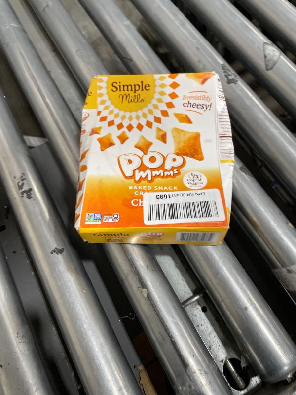 Photo 1 of *5/31/2026* Simple Mills Pop Mmms Cheddar Baked Snack Crackers, Gluten Free, 4 Ounce (Pack of 1)