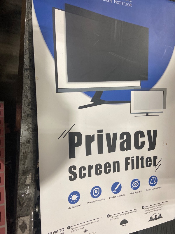 Photo 1 of [2-Pack] 24 Inch Privacy Screen for Computer Monitor 16:9 Aspect Ratio, Eye Protection Anti Blue Light Glare Shield, 24inch Removable Black Blackout Anti Spy Desktop Security Private Filter