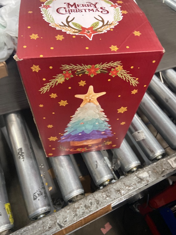 Photo 1 of ***DAMAGED - SEE NOTES/PICTURES***
WeDoSoy Sea Glass Christmas Tree - Handcrafted Mini Christmas Tree with LED Lights, Blue Gradient Color, Ideal for Christmas, New Year, Coastal Holiday Decor, Versatile Home Decor