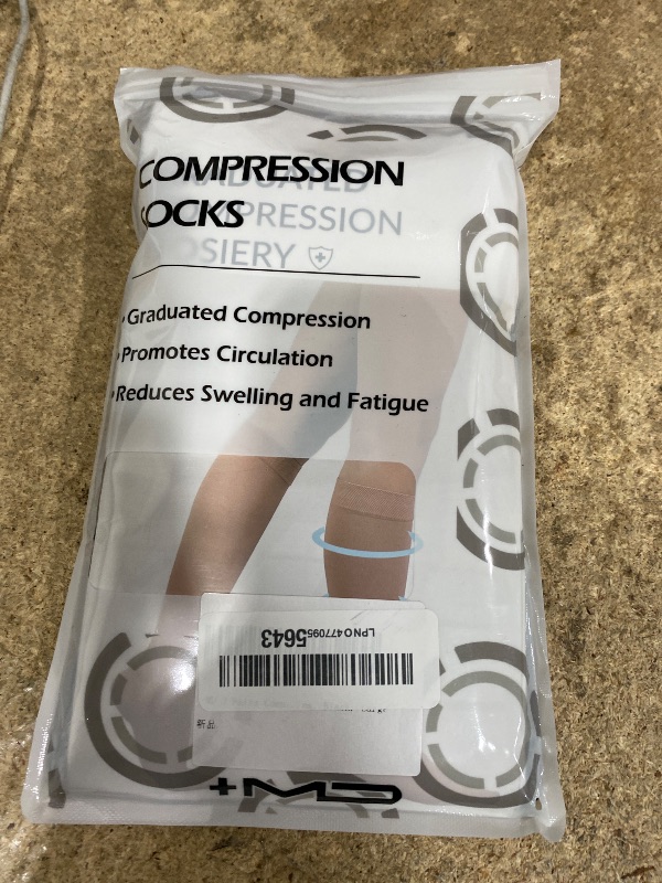 Photo 1 of +MD 2 Pairs 20-30 mmHg Medical Compression Socks for Women & Men, Knee High Open Toe Stockings, Circulation Support & Comfort Hose Black, Large