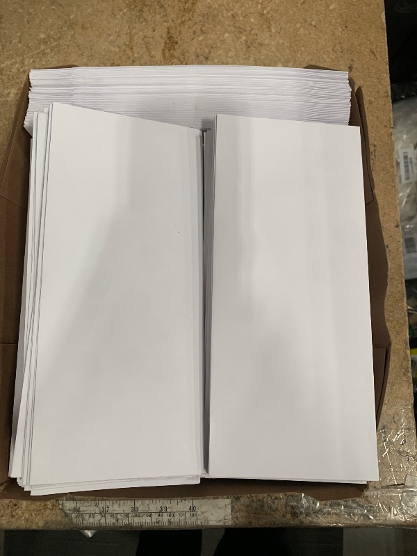 Photo 1 of #10 Business Envelopes, 500 Count, Mailing Envelopes, 4 1/8 x 9 1/2 Inch Size, Gummed Flap Envelopes Letter Size, 24 LB Paper - Bright White Color