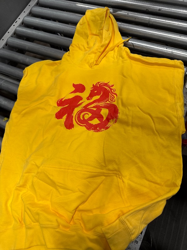 Photo 1 of  Yellow Hoodie with a Red Chinese character XL