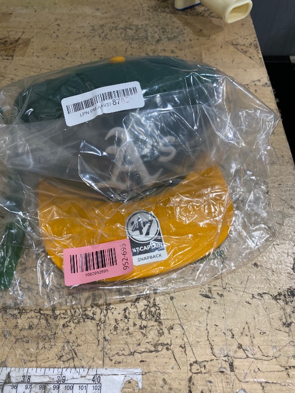 Photo 1 of '47 MLB Sure Shot Captain Hat Adjustable Structured 6-Panel Snapback Hat Cap, Adult One Size Fits All (One Size, Oakland Athletics)