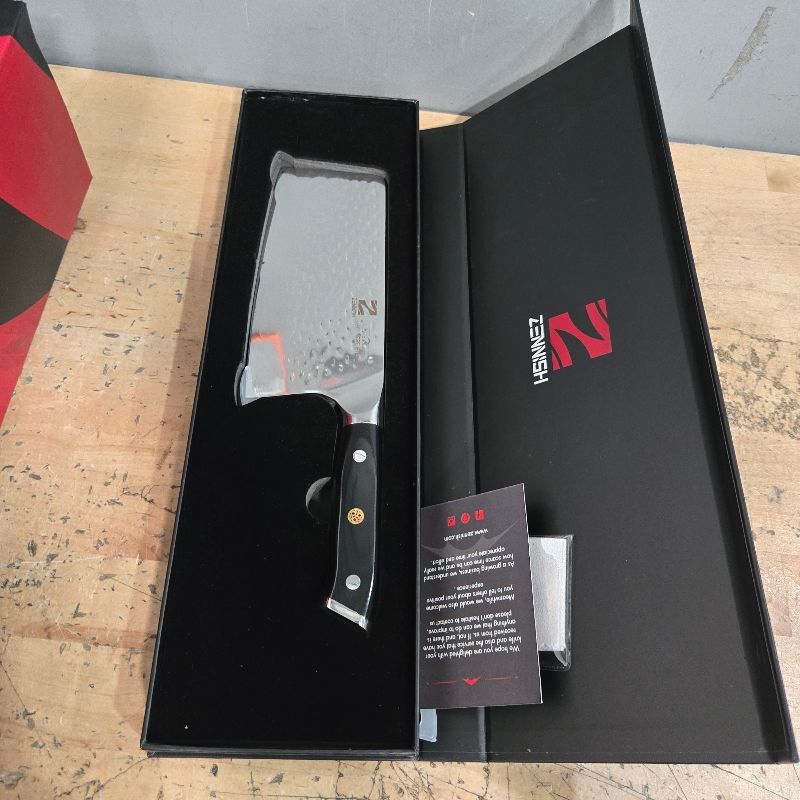 Photo 1 of ?Chef Choice? Cleaver Knife 7" Meat Cleaver - Japanese AUS-10 Damascus Steel 60HRC - Ultra Sharp Meat Cutting Knife with Full Tang G10 Handle - Professional Chinese Chef Knife for Kitchen, Gift Box