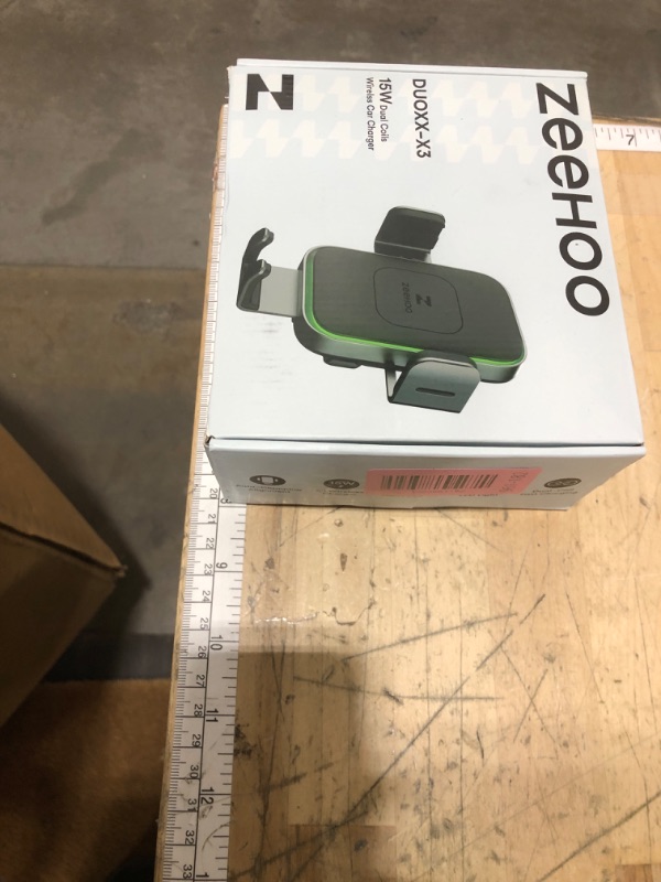 Photo 1 of **FACTORY SEALED** ZEEHOO Wireless Car Charger, DUOXX Dual Coils 15W Fast Charging Auto-Clamping Car Mount, Dashboard, Vent Charging Phone Holder for iPhone 17 16 15 14 13 12, S23 Ultra, Z Flip4 3, etc