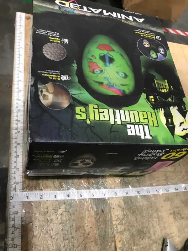 Photo 1 of ***FOR PARTS ONLY/PROJECTOR NON-FUNCTIONAL** ANIMAT3D Mindscope The Hauntley's Talking Animated Haunted Head with Built in Projector & Speaker Plug'n Play