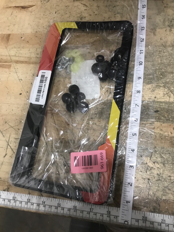 Photo 1 of 2 Pack Tri-Color License Plate Frame for Toyota, Front Back License Plate Cover, License Plate Bracket Holder Rust-Proof Rattle-Proof Weather-Proof for US CA Standard Car & 1Pcs Tri-Color Key Chain