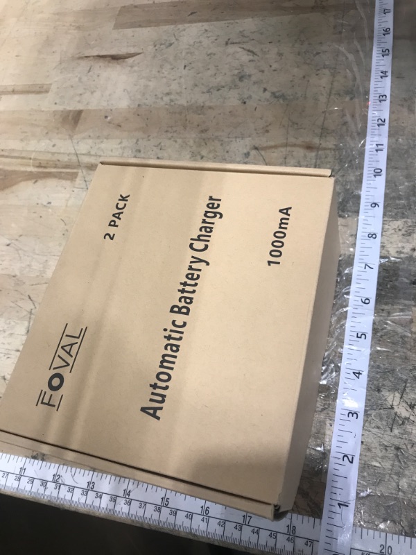 Photo 1 of [2-Pack] FOVAL Fully Automatic Trickle Charger, 1000mA 12V Smart car Battery Charger, Battery Maintainer, Float Charger for Motorcycle Car Lawn Mower Boat SLA ATV Wet Gel Cell Lead Acid Batteries