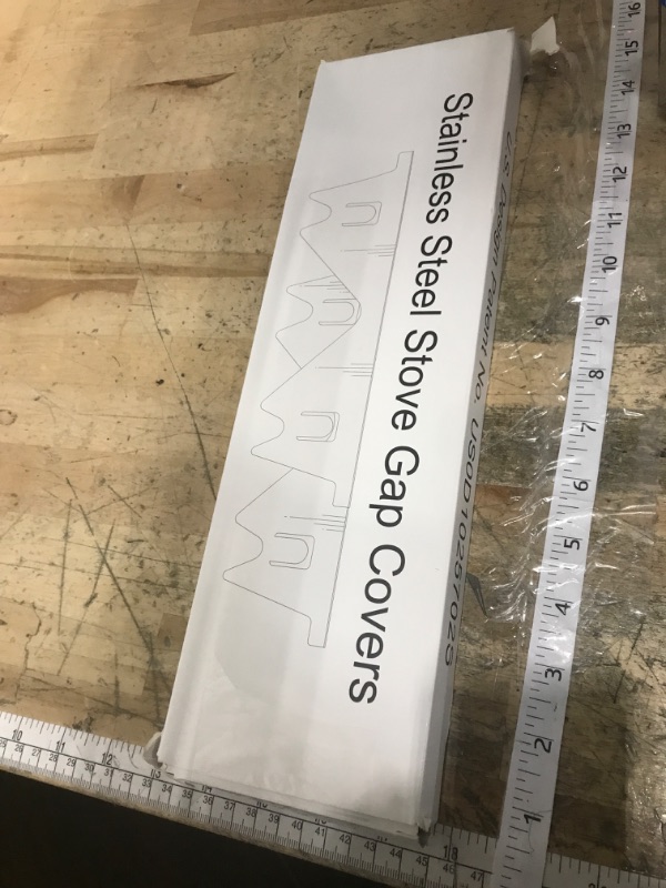 Photo 1 of **PARTIAL SET ONLY 1** Stainless Steel Stove Gap Covers (2PCS), Stove Gap Filler for Kitchen Oven Counter Side Gap, Range Trim Kit, Easy Clean and Heat Resistant, Adjustable Length 13.8" to 27.5"