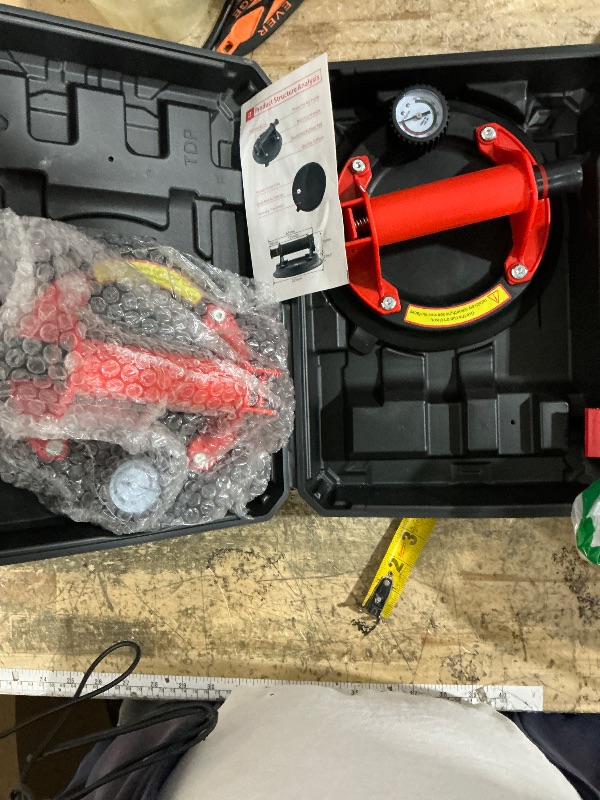 Photo 1 of 2 Pack 8" Heavy Duty Suction Cups to Lift Large Glass,Max Load 960lbs Window Suction Cups,Powerful Industrial Tile Suction Cup Tool for Glass, Granite,Marble