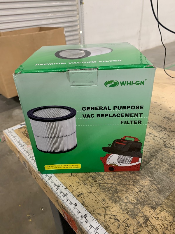 Photo 1 of 1 Pack 17884 Vacuum Cartridge Filter Replacement for Craftsman shop vac filter 9-17884 17935 17937 17920 for 6 Gallon & Larger Wet/Dry Vacs + 1 Pack Foam Sleeve Filter for Most Branded Vacuums