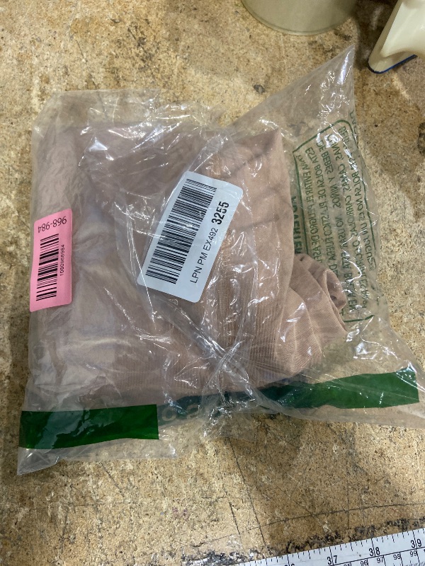 Photo 1 of +MD Round Neck Bodysuits for Women Long Sleeve, Slimming Waist Tops, Basic T-shirt, Nude, Small