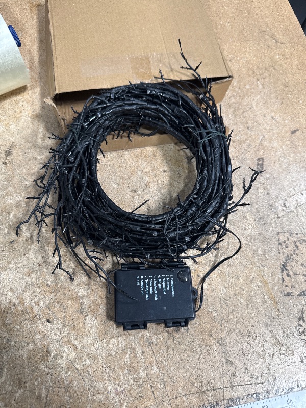 Photo 1 of [8 Modes & Timer] 9 Ft 72 LED Halloween Garland with Lights, Purple Willow Vine Twig Garland Battery Operated Indoor Outdoor Fireplace Table Wall Home Party Halloween Decorations