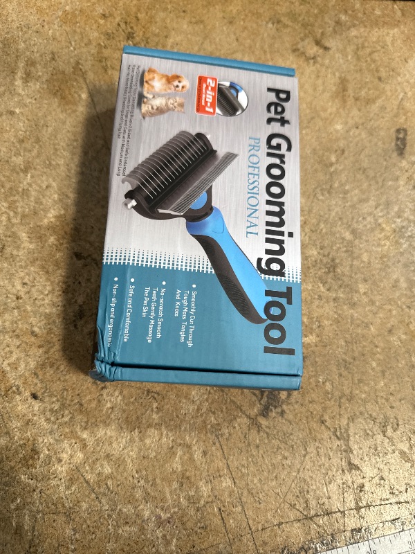 Photo 1 of [ 2 in 1 design ] Undercoat Rake and Deshedding Tool for Dogs and Cats - Dematting Comb for Long Hair Pets, Grooming Brush to Clear Mats, Tangles and Reduce Shedding by 95%