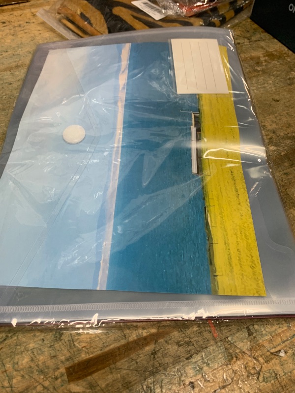 Photo 1 of 10 Pack Plastic File Folders with Label Pockets - US Letter & A4 Size Clear Document Envelopes, Assorted Color Poly Organizers for Office School Supplies