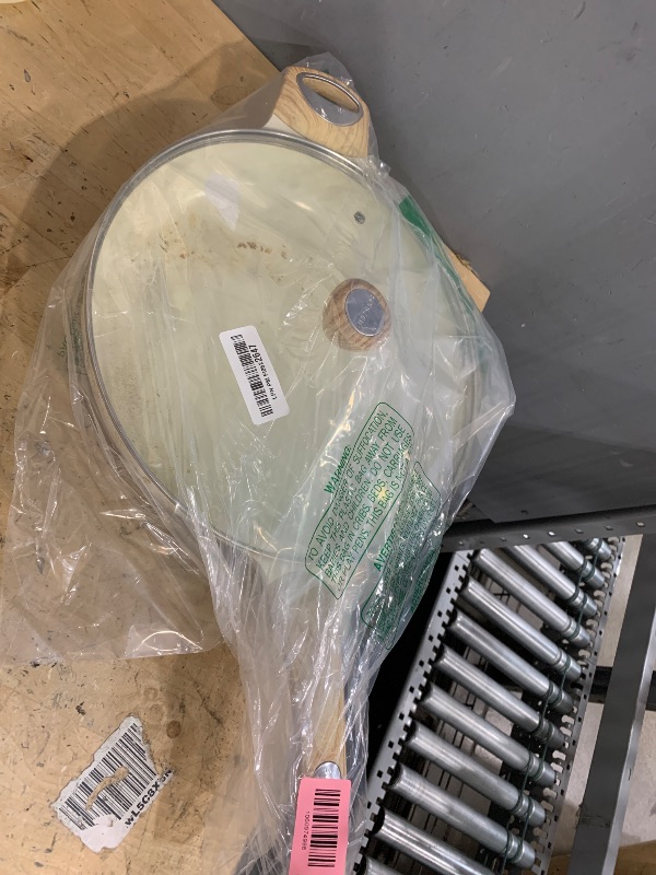 Photo 1 of **HAS SCRAPES & SCRATCHES TO MATERIAL**** SENSARTE Ceramic Nonstick Frying Pan Skillet with Lid 12.5Inch Large Non Stick Non-toxic Healthy Kitchen Cooking Chef's Pan, Free of Intentionally Added PFOA/PFAS/PTFE, Induction Compatible, White