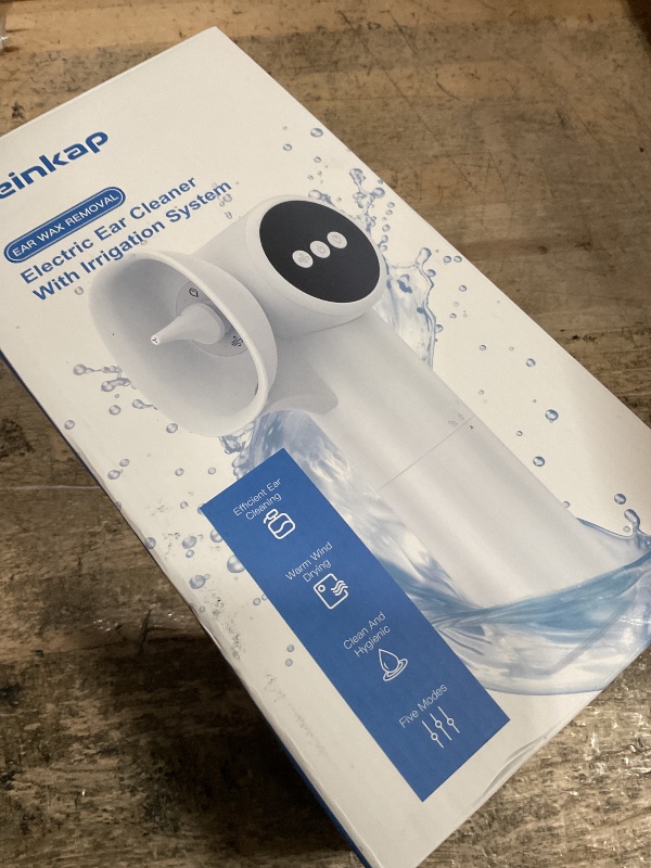 Photo 1 of **POSSIBLY FOR PARTS DOESN'T FUNCTION PROPERLY** Upgraded Ear Wax Removal with Mild Drying, Safe Ear Cleaner for Ear Wax Buildup Flushing and Cleaning with Dual-Compartment Design, Ear Wax Cleaner Kit 5 Pressure Settings & USB-C Cable, IPX7