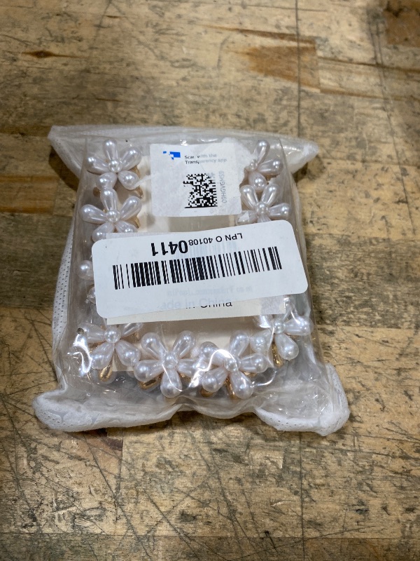 Photo 1 of 10 Pcs Small Mini Pearl Claw Clips with Flower Design, Sweet Artificial Bangs Clips Decorative Hair Accessories for Women Girls