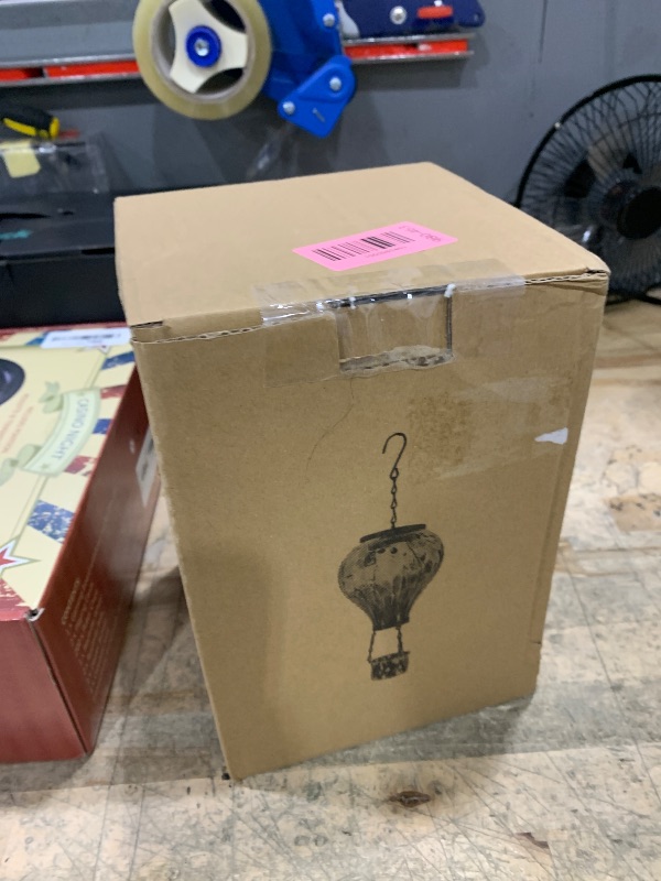 Photo 1 of ***POWER SWITCH DOESN'T STAY IN PLACE**** Starsoul Hot Air Balloon Solar Lantern Flickering Flame Light Tie-Dye Style Glass Solar Powered Hot Air Balloon Lamp Hanging Outdoor Lantern Waterproof Decor for Patio, Garden, Porch