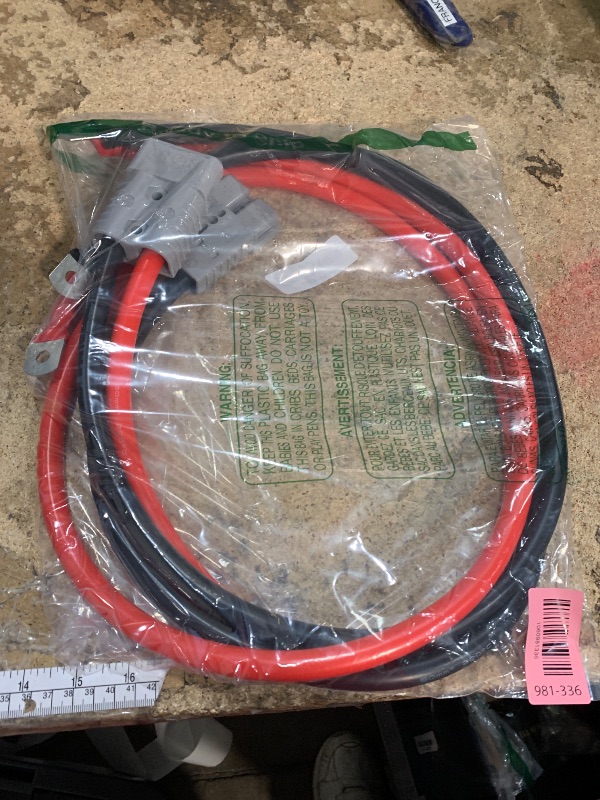 Photo 1 of 175A Connector Plug with 1/0 AWG Wire Battery Quick Connector Forklift Plug Wire Trailer Power Storage Power Harness,1/0AWG Cable with O-Ring (175A 1M 2PCS)