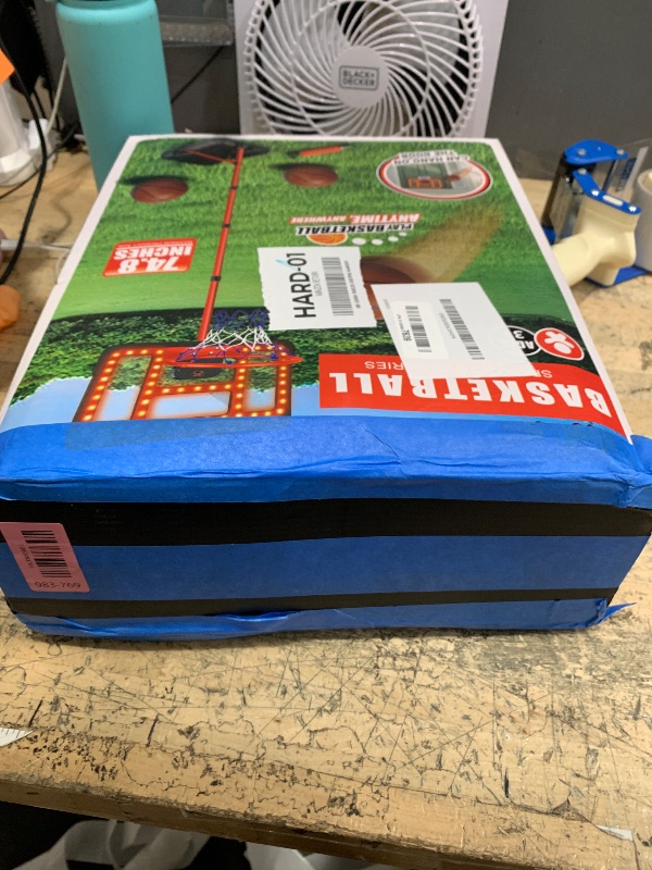 Photo 1 of ***FOR PARTS ONLY/ MISSING PIECES/ BACKBOARD HAS SHORT*** Kids Basketball Hoop Adjustable Height 3.5FT-6.2FT, Indoor & Outdoor Toddler Basketball Hoop with Scoreboard & LED, Boys Basketball Toy for 3 4 5 6 7 8 Years Gift, Portable Basketball Goals Sport G