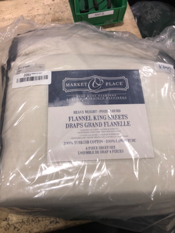 Photo 1 of (king) Market & Place 100% Turkish Cotton Flannel Sheet Set | 4 Piece Deep Pocket Solid Cozy Winter Bed Sheets |