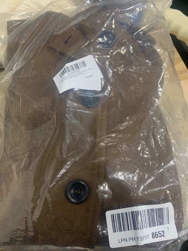 View 2 of **NOT LEATHER FAUX SUEDE LIKE MATERIAL*** chouyatou Women's Fall Boyfriend Faux Suede Leather Jacket Casual Midi Long Button Down Shacket Coat (Large, Brown)