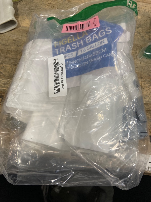 Photo 1 of 1.6 Gallon Mini Trash Bags with Drawstring 120 Count Small Garbage Bags Unscented Fit 1.2-2Gallon 4.5-8Liter, White Plastic Waste Basket Liners for Bathroom Toilet Bedroom Office