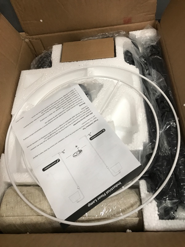 Photo 1 of ?Upgraded? Dimmable Floor Lamp, 1000 Lumens LED Edison Bulb Included, Arc Floor Lamps for Living Room Modern Standing Lamp with Linen Shade, Tall Lamp for Bedroom Office Dining Room- Black