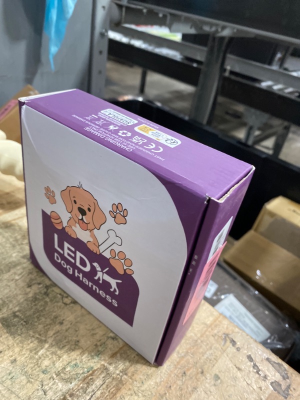 Photo 1 of ** TOP LEFT SIDE NON-FUNCTIONAL*** PZRLit Rechargeable LED Dog Harness – Multi-Color Light Up Glow Dark Vest with Reflective Strips, Waterproof Adjustable Soft Mesh Safety Harness for Small Medium Large Dogs Night Walking-Large