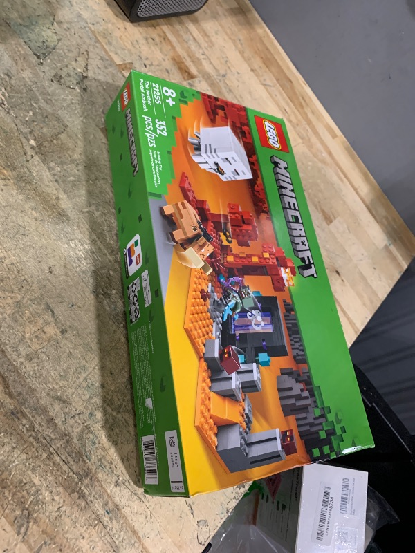 Photo 1 of ***BAG 1 OPENED / MISSING ORC WARRIOR*** LEGO Minecraft The Nether Portal Ambush Adventure Set, Building Toy for Kids with Action Figures and Battle Scenes, Minecraft Toy for Boys, Girls and Gamers Ages 8 and Up, 21255