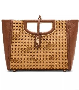 Photo 1 of (missing tag) Anne Klein Womens Caning cut-out metal satchel with convertible strap, Parchment