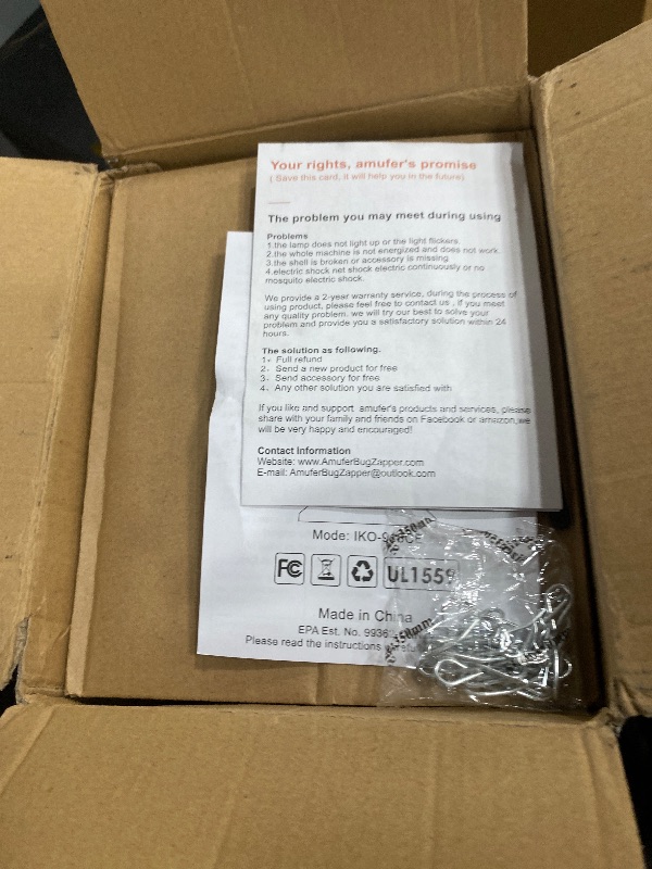 Photo 1 of **FOR PARTS ONLY/NON-FUNCTIONAL** AMUFER Bug Zapper Outdoor Indoor, 18W Power & 4400V Instant Grid Mosquito Repellent, Insect Control Efficiency Increased 100% Fly Trap for Patio, Backyard, Home