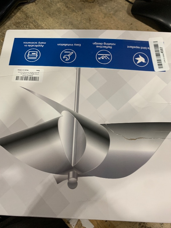 Photo 1 of 2 Pack Reflective Pinwheel Bird Scare Devices,Bird Deterrents for Outside,Stainless Steel Rotate Pinwheels for Yard Garden,Pigeon Deterrent Scare Birds Away for Roof,Vegetable Garden,Windows,Poolside