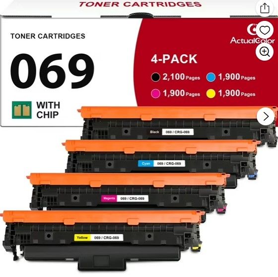 Photo 1 of 2 OF THEM NEW AND 2 USED* 069 069H Toner Cartridge Set Compatible for Canon 069 CRG-069 for imageCLASS MF753Cdw MF752Cdw MF751Cdw LBP673Cdw LBP674Cx LBP674Cdw MF756Cx, 4 Pack
